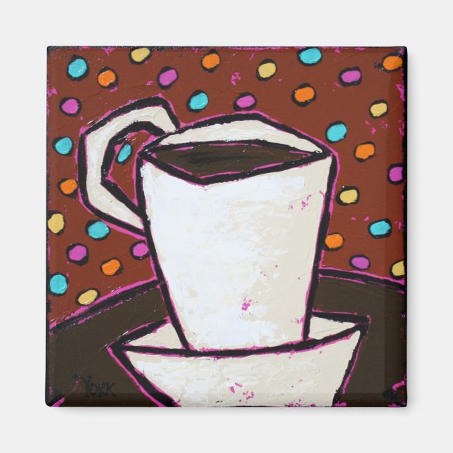 Íman ímã de pontos de café (Frente)