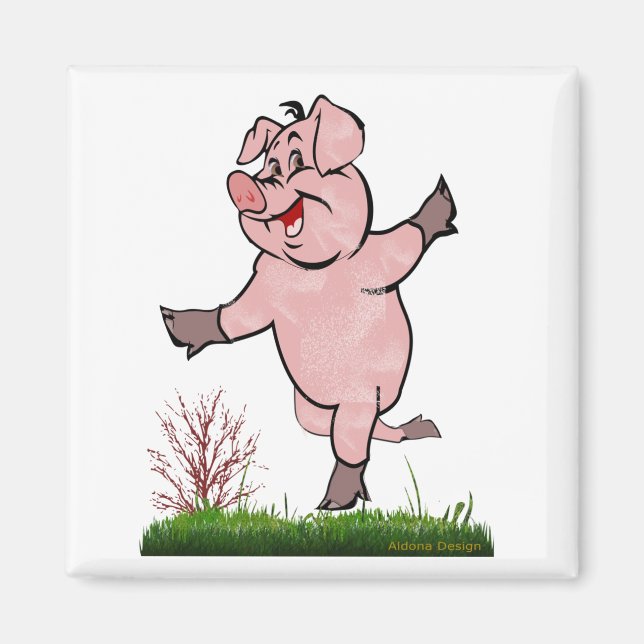 Íman Ímã de Porco Feliz (Frente)