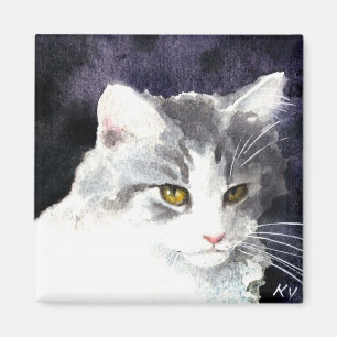 Íman Ímã de prata e branco do gatinho
