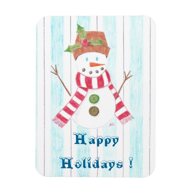 Íman ímã de prêmio Bonhomme de neige (Vertical)