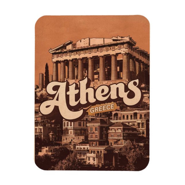 Íman Ímã de presente da capital Atenas antiga da Grécia (Vertical)