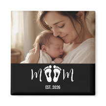 Ímã de Presente de Foto de Pegadas do Bebê Estabel