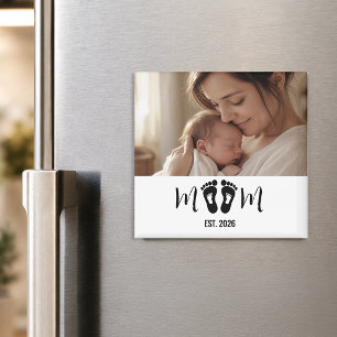 Íman Ímã de Presente de Foto de Pegadas do Bebê Estabel