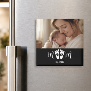Íman Ímã de Presente de Foto de Pegadas do Bebê Estabel