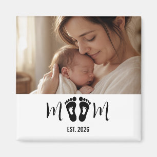 Íman Ímã de Presente de Foto de Pegadas do Bebê Estabel