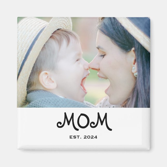 Íman Ímã de Presente de Foto Estabelecida da Mamãe (Frente)