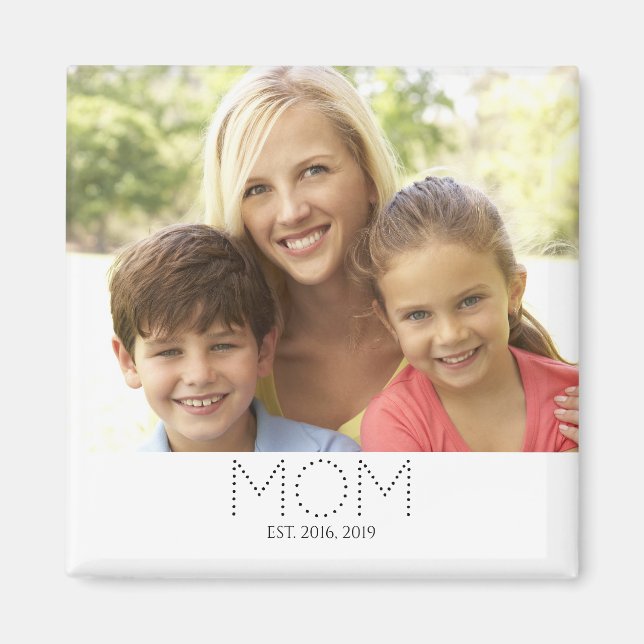 Íman Ímã de Presente de Foto Estabelecida pela Mamãe (Frente)