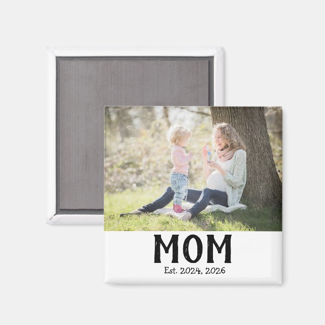 Íman Ímã de Presente de Foto Estabelecida pela Mamãe (Front/Back)