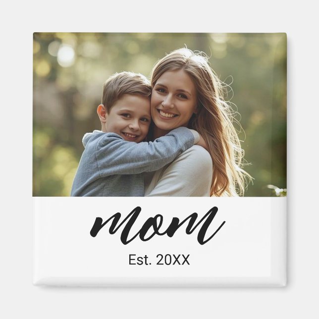 Íman Ímã de Presente de Foto Estabelecida pela Mamãe (Frente)