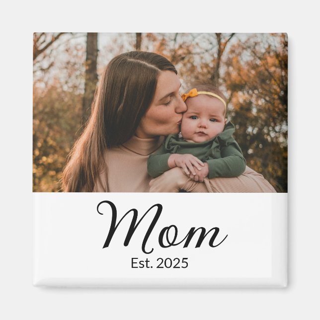 Íman Ímã de Presente de Foto Estabelecida pela Mamãe (Frente)