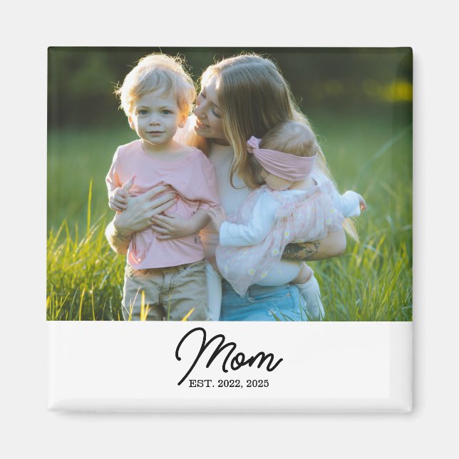 Íman Ímã de Presente de Foto Estabelecida pela Mamãe (Frente)