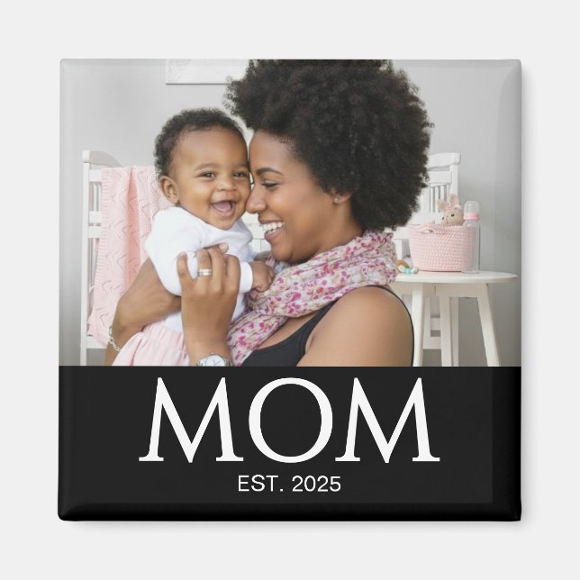 Íman Ímã de Presente de Foto Estabelecida pela Mamãe (Frente)