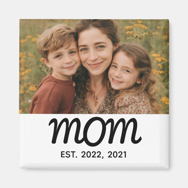 Íman Ímã de Presente de Foto Estabelecida pela Mamãe (Frente)