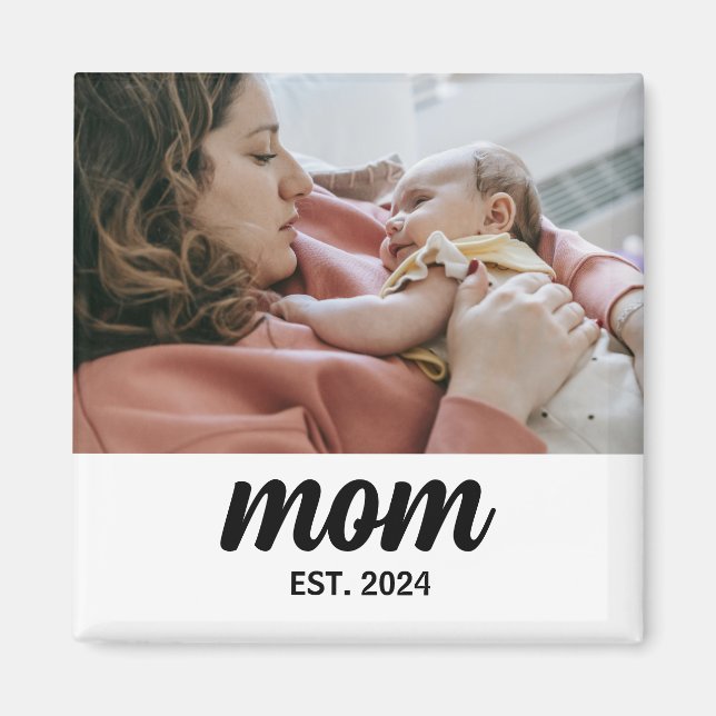 Íman Ímã de Presente de Foto Estabelecido pela Mamãe (Frente)
