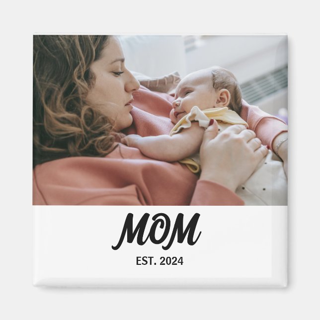 Íman Ímã de Presente de Foto Estabelecido pela Mamãe (Frente)