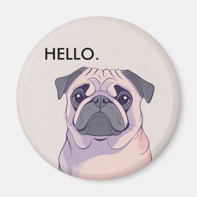 Íman Ímã de Pug - Presente para Amantes de Pug  (Frente)