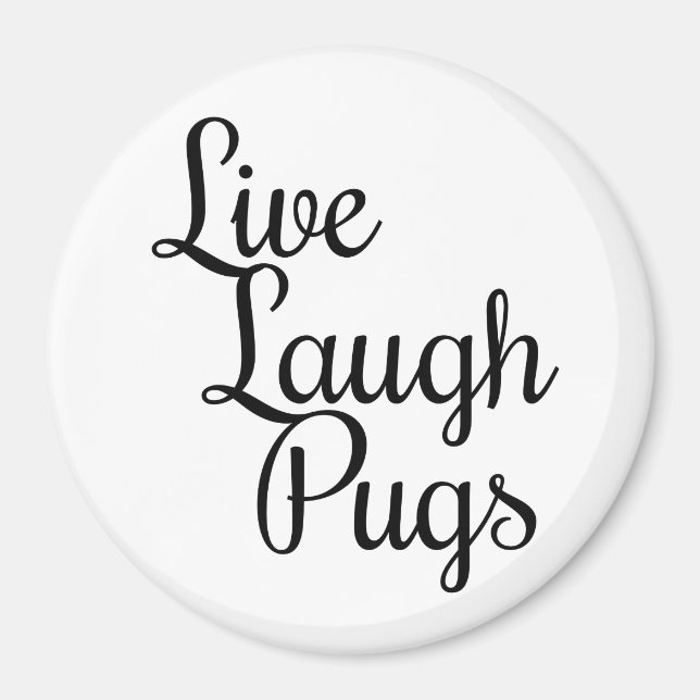 Íman Ímã de Pugs para Viver e Rir (Frente)