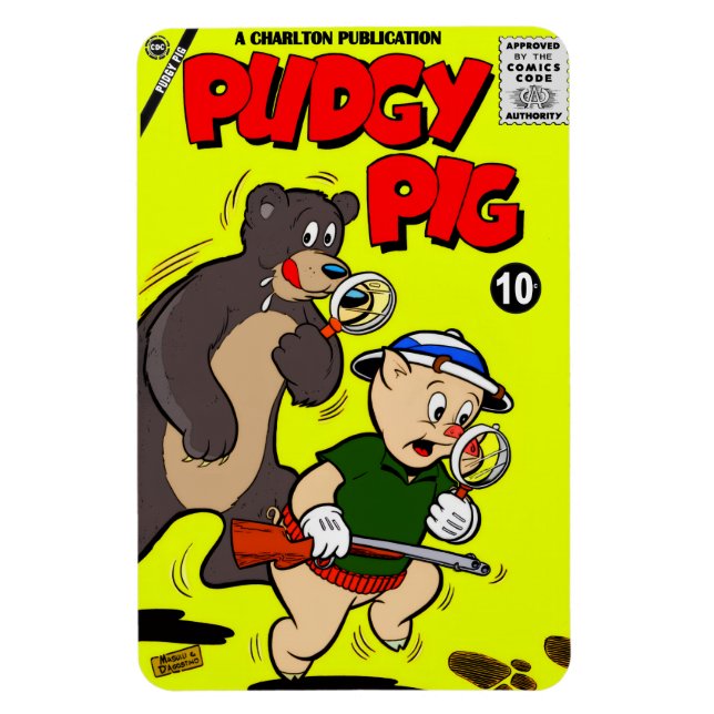 Íman Ímã de Quadrinhos do PORCO PUDGY Clássico (Vertical)