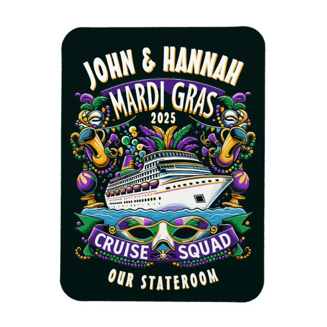 Íman Ímã de Quarto de Navio de Cruzeiro Mardi Gras (Vertical)