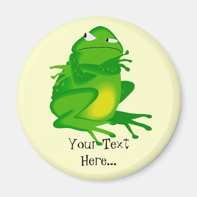Íman Ímã de Rã Verde Irritada Personalizado (Frente)