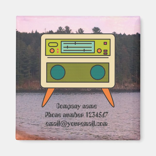 Íman Ímã de Rádio Retro Editável para Marcas (Frente)