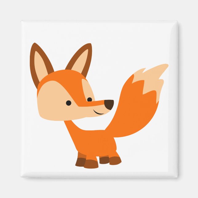 Íman Ímã de Raposa de Desenho Animado Fofo e Amigável (Frente)