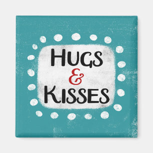 Íman Ímã de Refrigerador de Hugs e Kisses