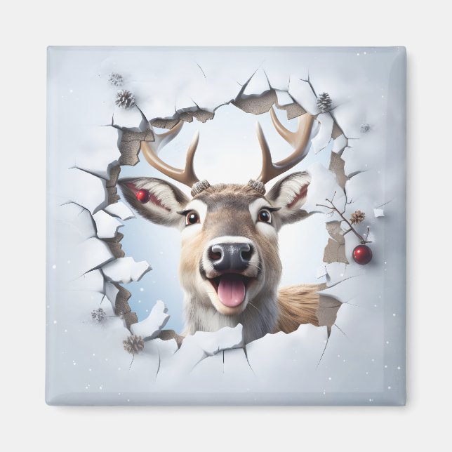 Íman Ímã de Rena de Natal Fofo (Frente)