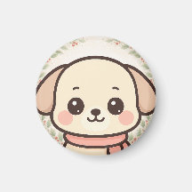 Ímã de Rosto de Cachorrinho Kawaii Fofo 