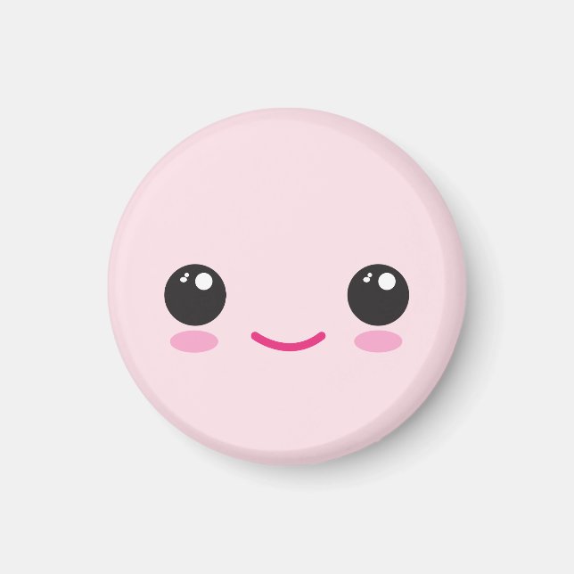 Íman Ímã de Rosto Kawaii Feliz (Frente)