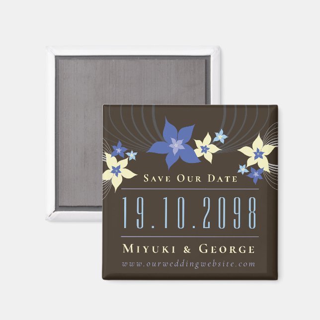 Íman Ímã de Salvar a Data de Casamento na Praia com Fra (Front/Back)