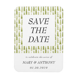 Íman Ímã de Save the Date Aquarela Floresta