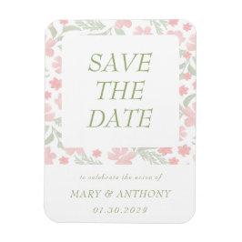 Íman Ímã de Save the Date de Aquarela Floral Rosa