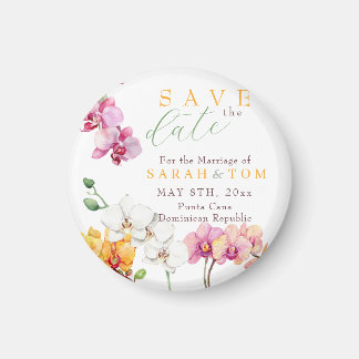 Íman Ímã de Save the Date Floral de Orquídea