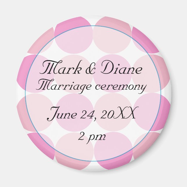 Íman Ímã de Save the Date Rosa (Frente)