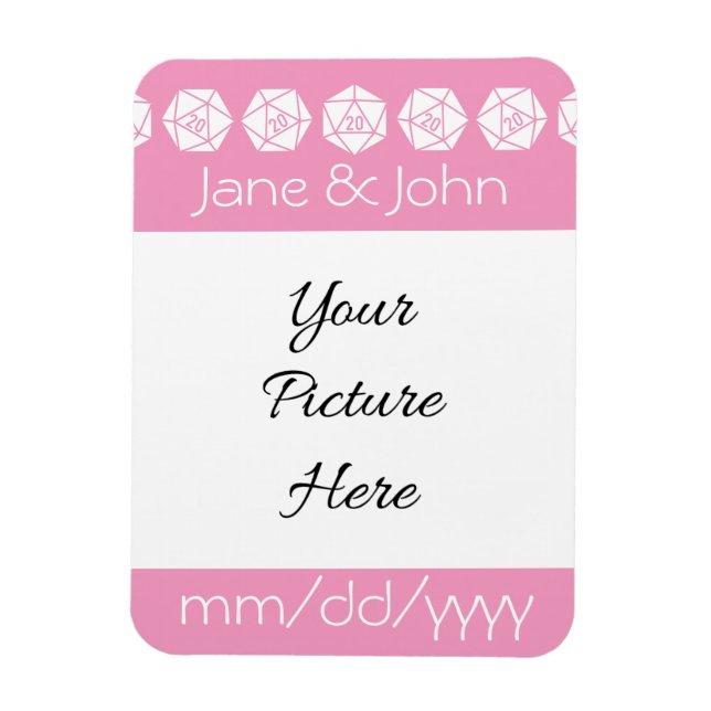Íman Ímã de Save-the-Date Tabletop Chic em Rosa Pétala (Vertical)