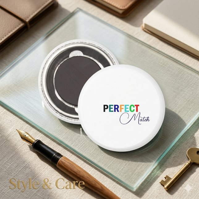 Íman Ímã de Script Elegante Correspondência Perfeita De (Perfect Match Stylish Script Magnet Elegant Design)