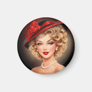 Íman Ímã de Senhora Pin-Up Glamour Vintage