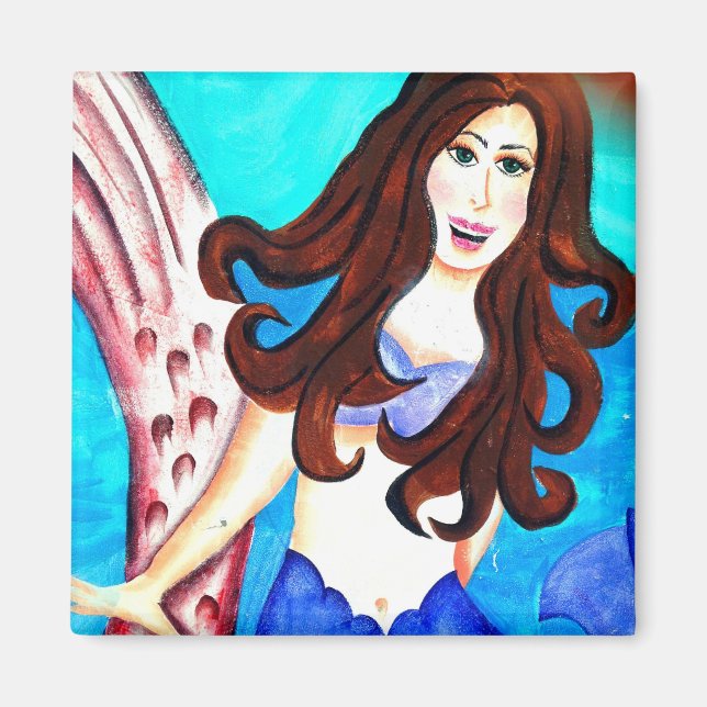 Íman ímã de sereia-brunette (Frente)