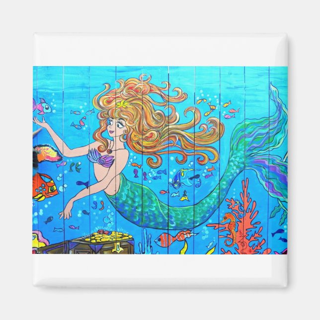 Íman ímã de sereia ruiva (Frente)