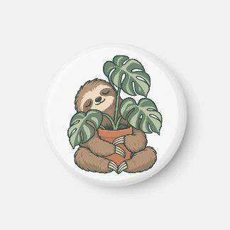 Íman Ímã de Sloth Mãe de Planta Abraçando Monstera