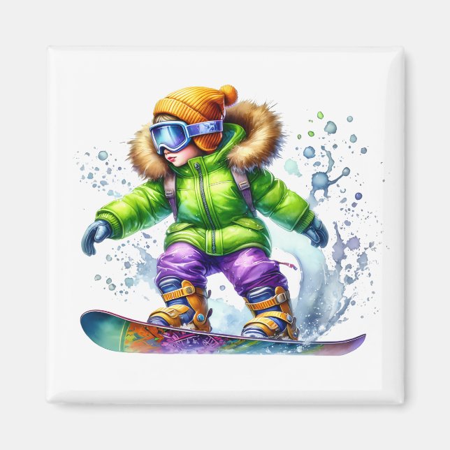 Íman Ímã de Snowboarder (Frente)