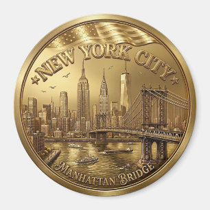 Íman Ímã de Souvenir da Ponte de Manhattan da Cidade de