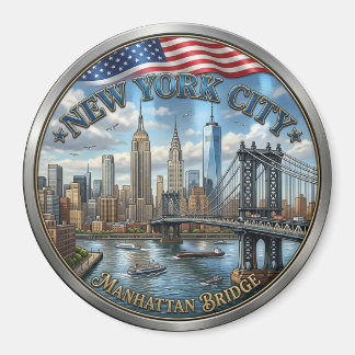 Íman Ímã de Souvenir da Ponte Manhattan da Cidade de No