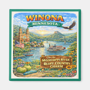 Íman Ímã de Souvenir de Winona, MN Minnesota