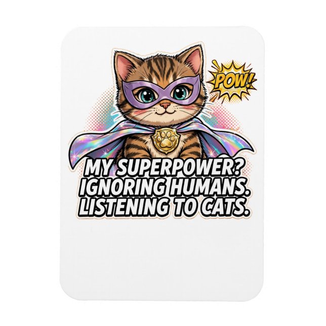 Íman Ímã de Superpoder de Gato com Audição Seletiva Eng (Vertical)