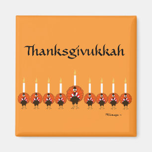 Íman Ímã de Thanksgivukkah Turquia Menorah