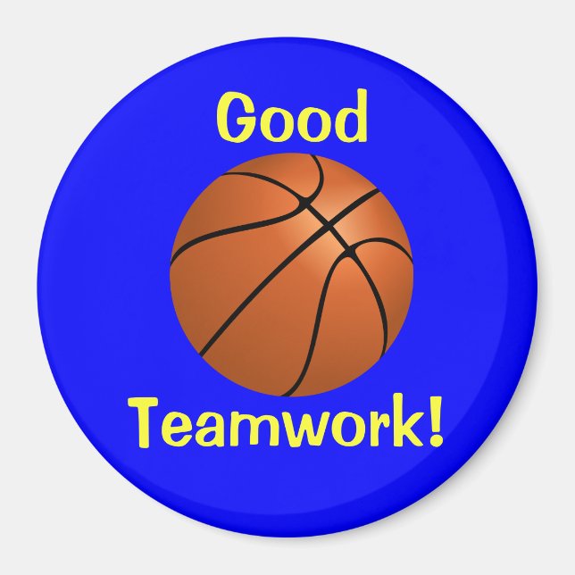 Íman Ímã de Trabalho em Equipe de Basquete (Frente)