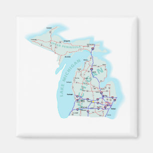 Íman Ímã de um estado a outro do mapa de Michigan