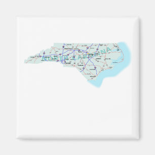Íman Ímã de um estado a outro do mapa de North Caroli